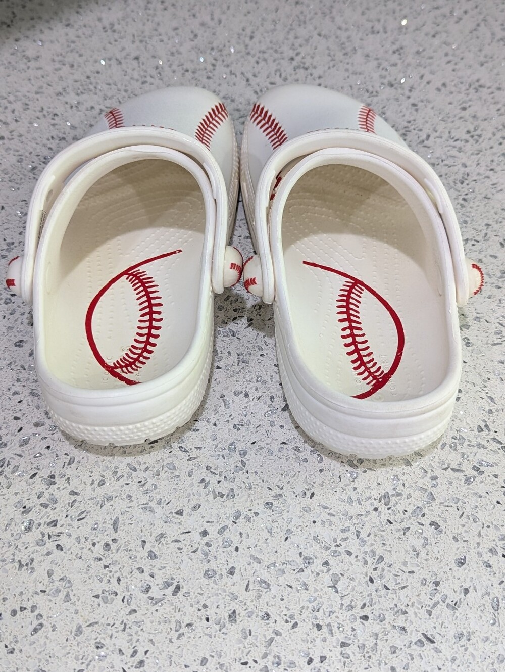 Crocs Kids Baseball Clogs White Red Softball Base Ball Mlb Child Size 13 - Picture 6 of 11
